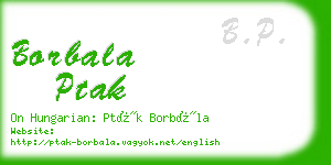 borbala ptak business card